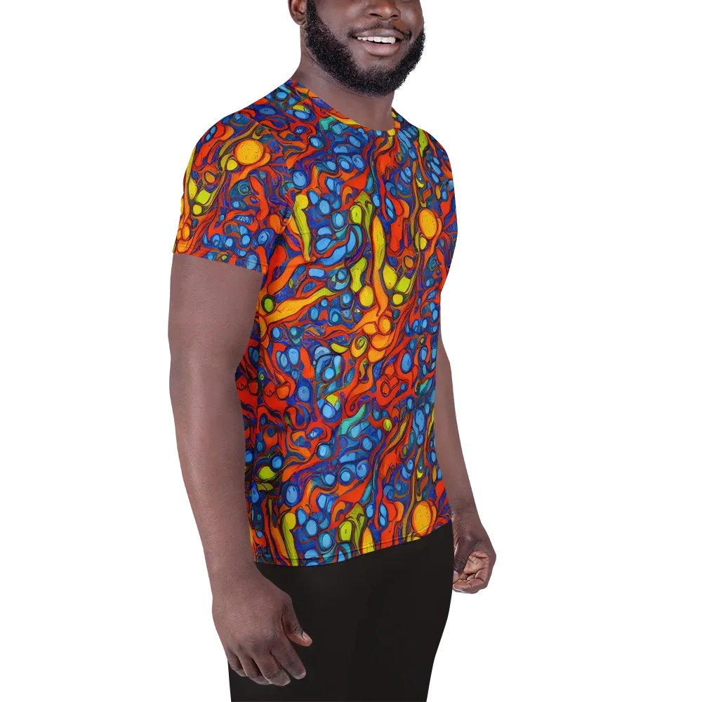 Lava Electric on Men's Athletic T-Shirt — Right