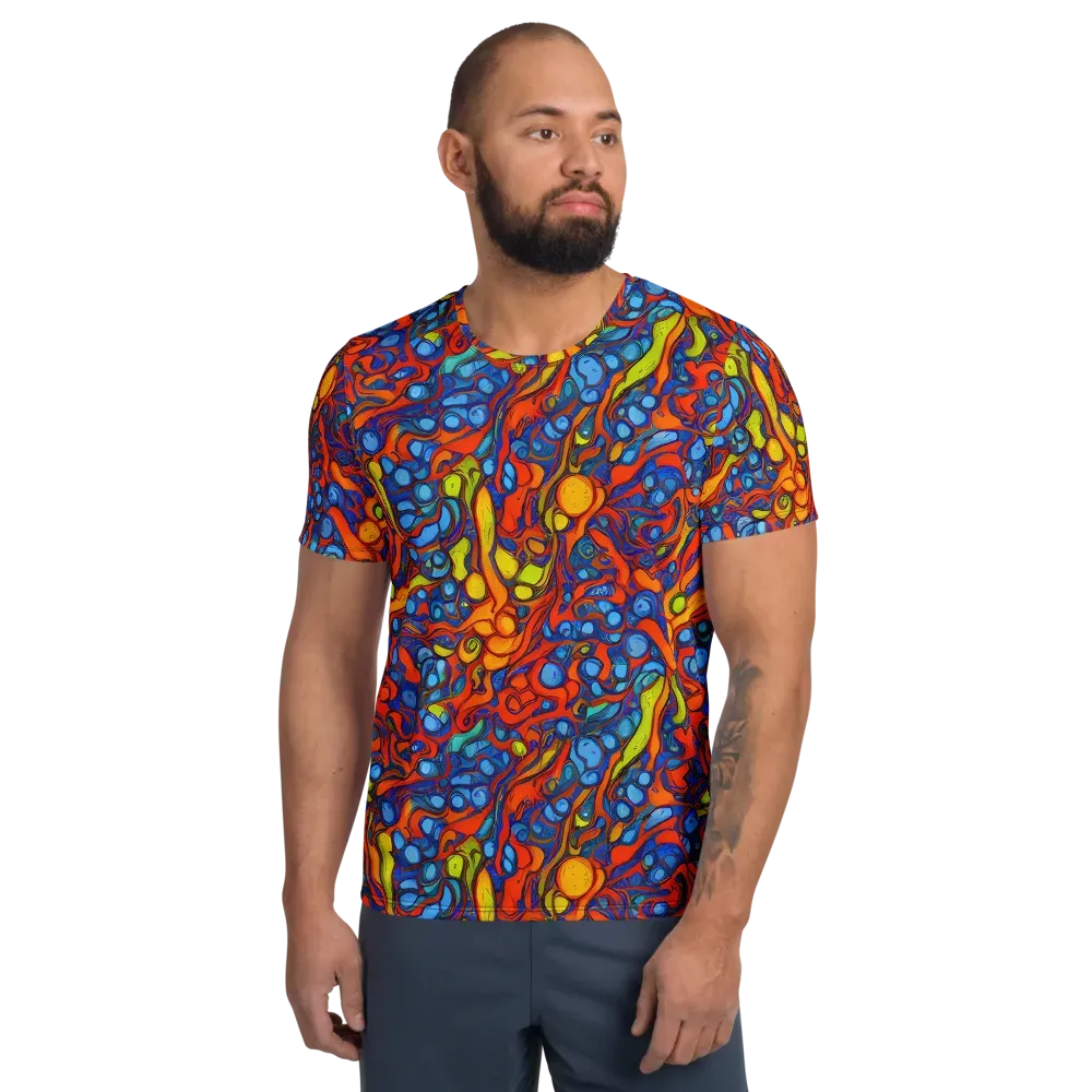 Lava Electric on Men's Athletic T-Shirt — Front