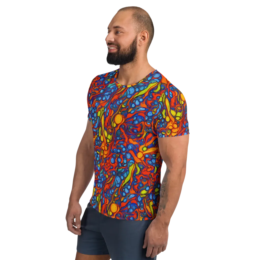 Lava Electric on Men's Athletic T-Shirt — Left