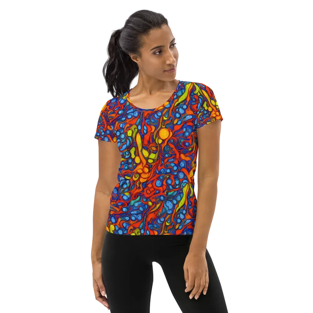 Lava Electric on Women's Athletic T-Shirt — Front