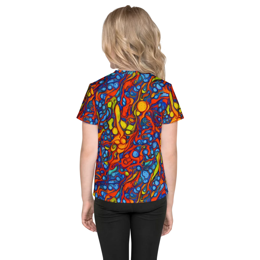 Lava Electric on Kids Crew Neck T-Shirt — Back