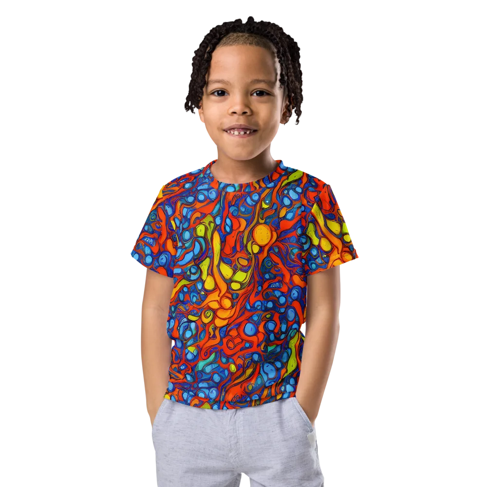 Lava Electric on Kids Crew Neck T-Shirt — Front