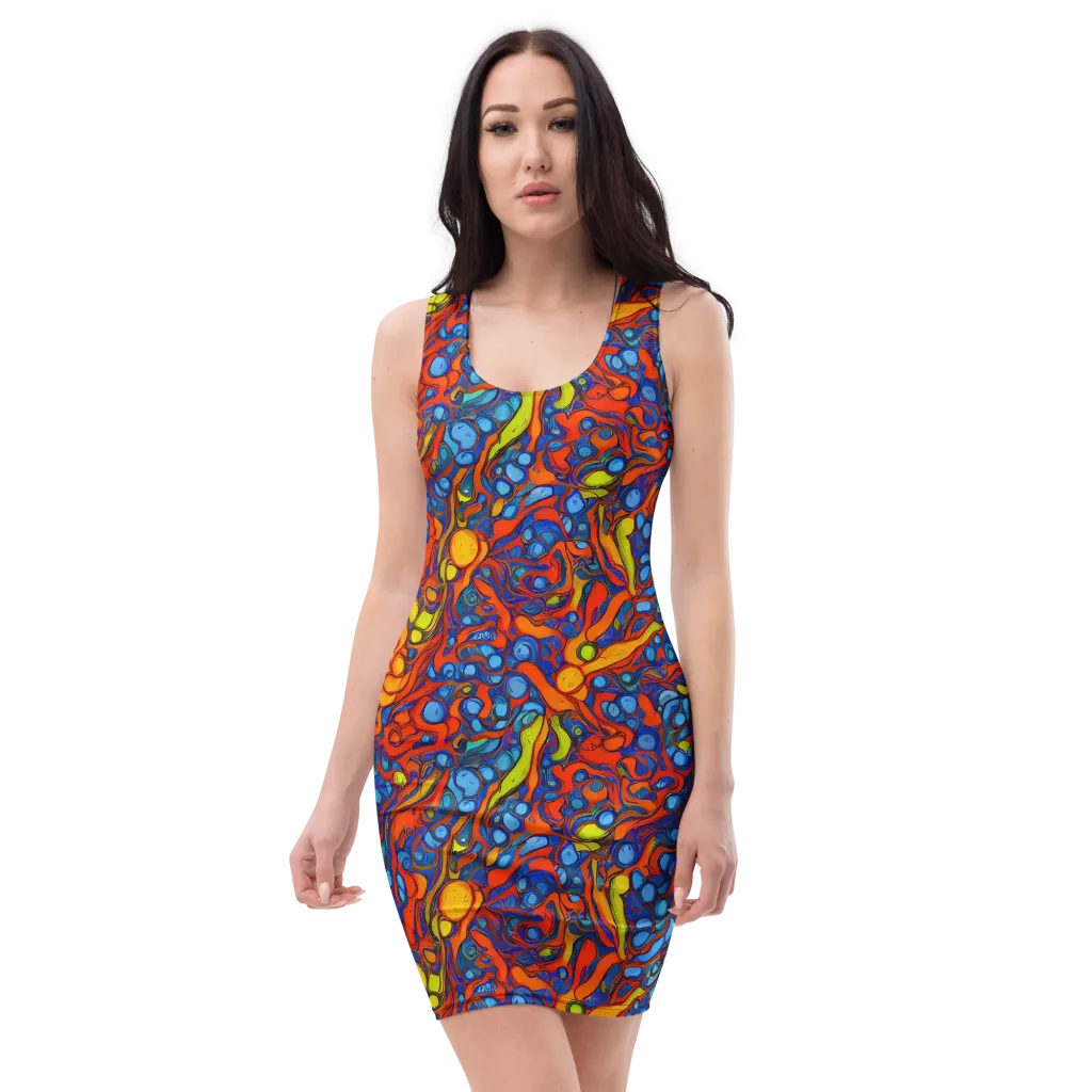 Lava Electric on Bodycon Dress — Front