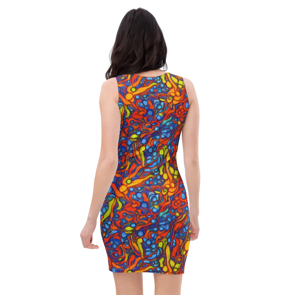 Lava Electric on Bodycon Dress — Back