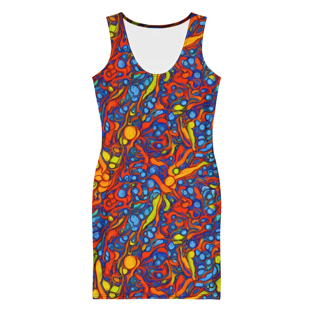 Lava Electric on Bodycon Dress — Front