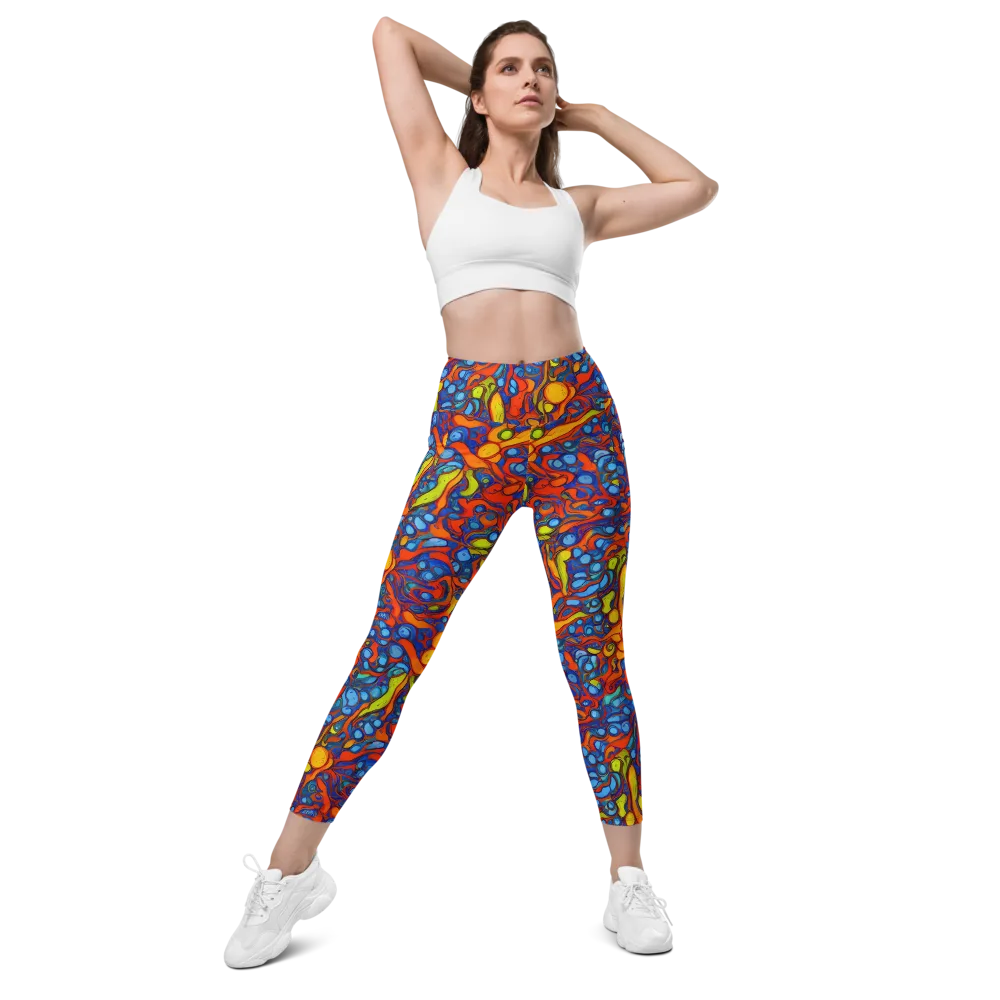 Lava Electric on Leggings with Pockets — Front