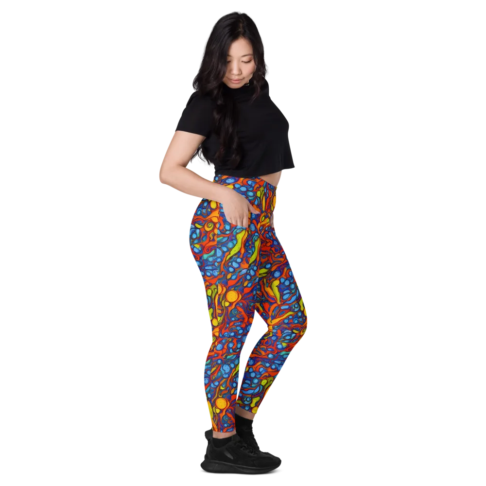 Lava Electric on Leggings with Pockets — Right