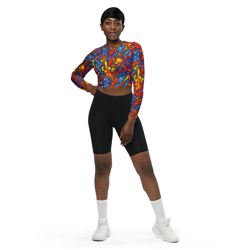 Lava Electric on Long Sleeve Crop Top — Front