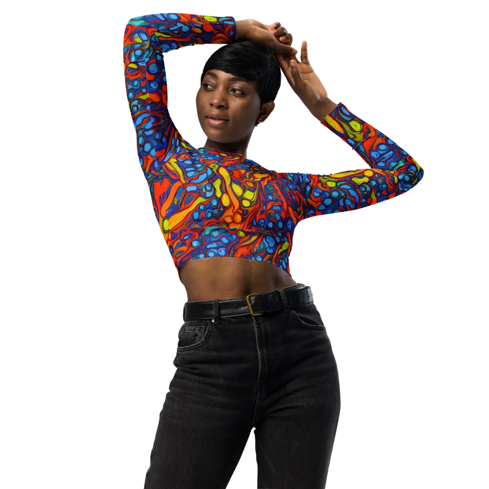Lava Electric on Long Sleeve Crop Top — Front