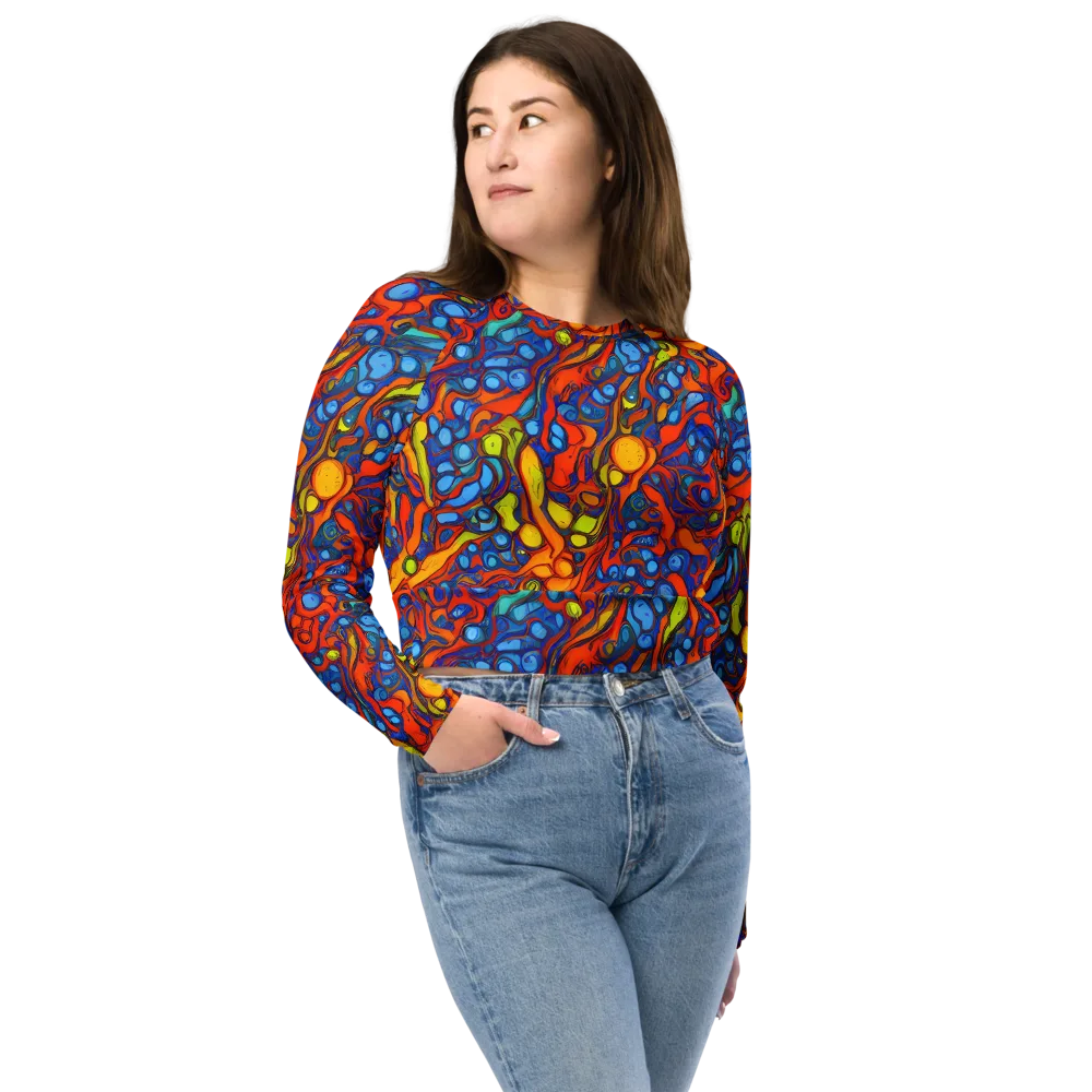 Lava Electric on Long Sleeve Crop Top — Front