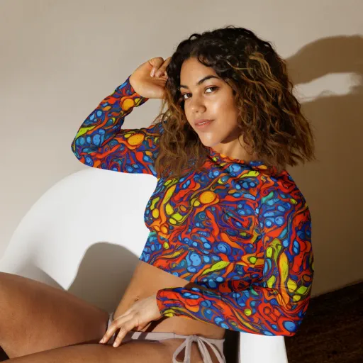 Lava Electric on a Long Sleeve Crop Top
