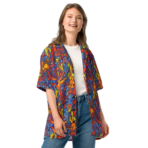 Lava Electric on a Button Shirt