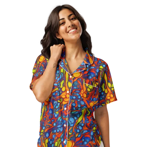 Lava Electric on a Women's Short Sleeve Pajama Top