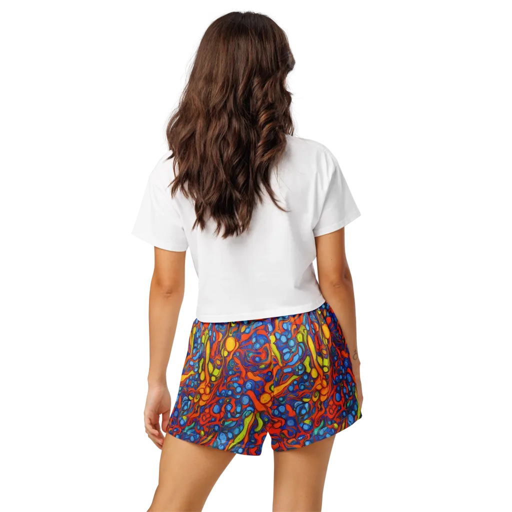 Lava Electric on Women's Pajama Shorts — Back