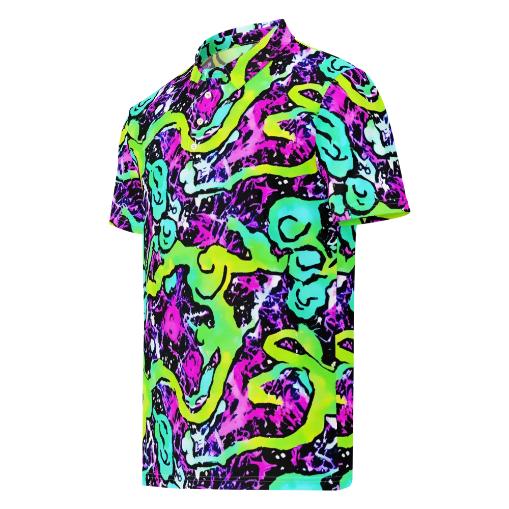 Psychedelic Stampede on Men's Slim Fit Polo Shirt — Left Front
