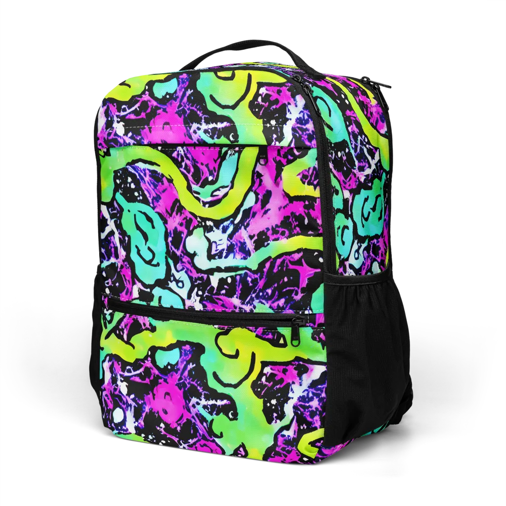Psychedelic Stampede on Utility Backpack — Left Front