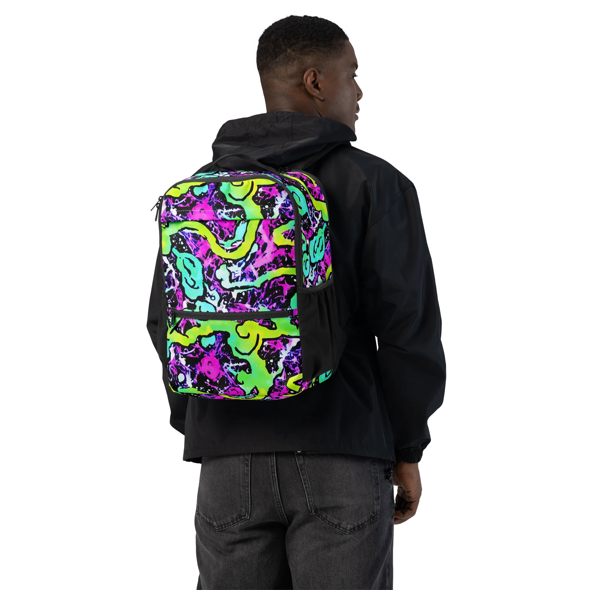 Psychedelic Stampede on Utility Backpack — Back