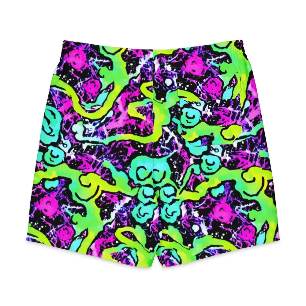 Psychedelic Stampede on Men's Board Shorts — Back