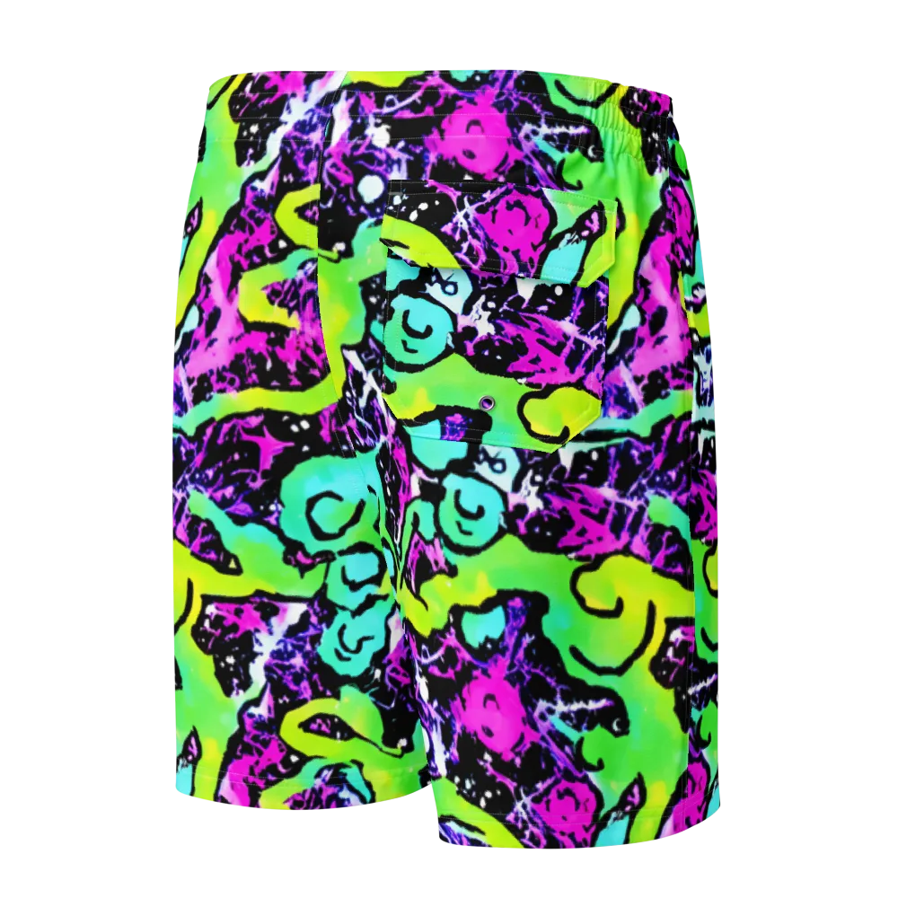 Psychedelic Stampede on Men's Board Shorts — Back