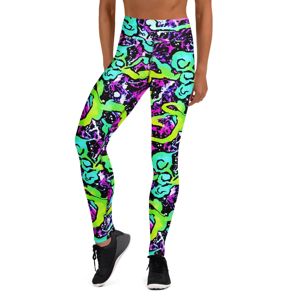 Psychedelic Stampede on Yoga Leggings — Front