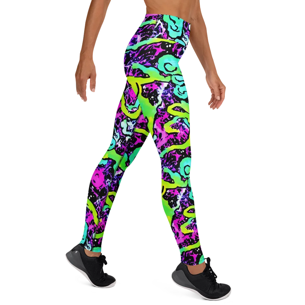 Psychedelic Stampede on Yoga Leggings — Right