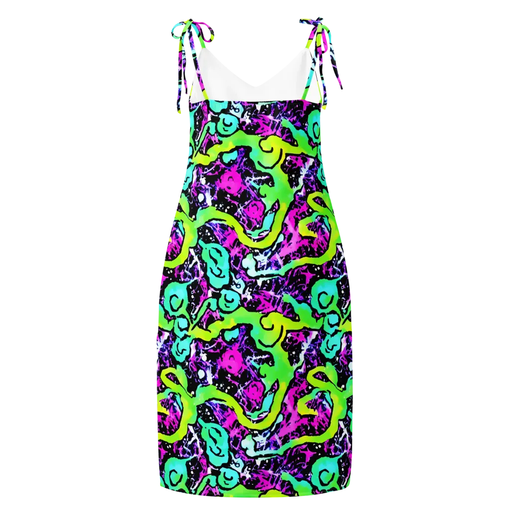 Psychedelic Stampede on Slip Dress — Back