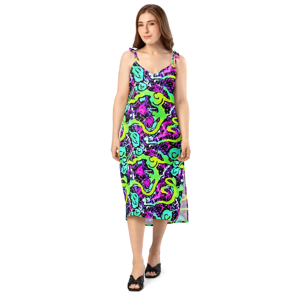 Psychedelic Stampede on Slip Dress — Front