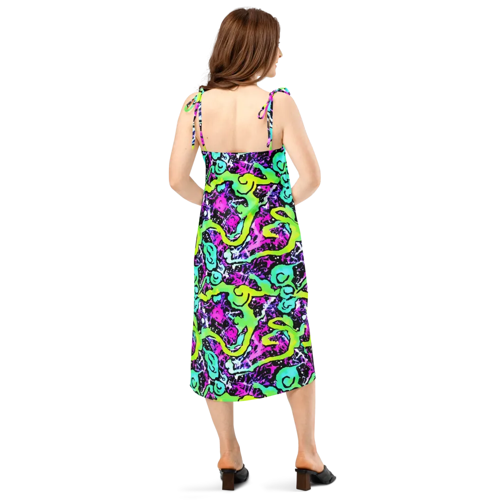 Psychedelic Stampede on Slip Dress — Back