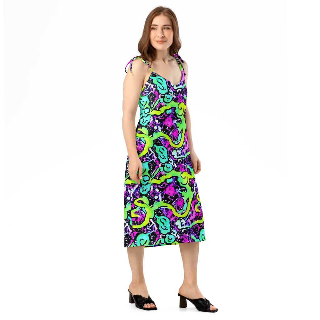 Psychedelic Stampede on Slip Dress — Right Front