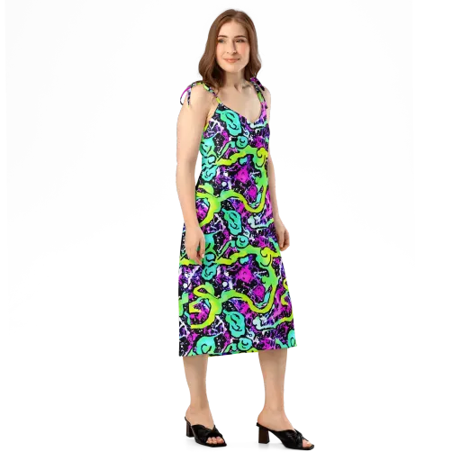 Psychedelic Stampede on a Slip Dress