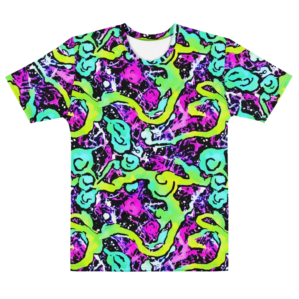 Psychedelic Stampede on Men's Cotton Crew Neck T-Shirt — Front