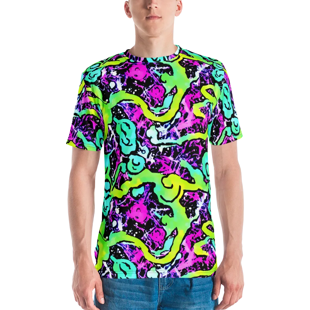 Psychedelic Stampede on Men's Crew Neck T-Shirt — Front
