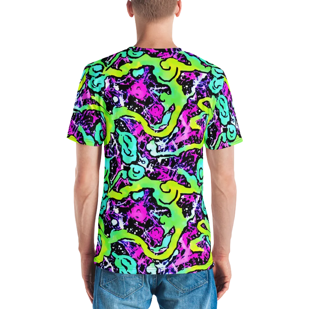 Psychedelic Stampede on Men's Crew Neck T-Shirt — Back