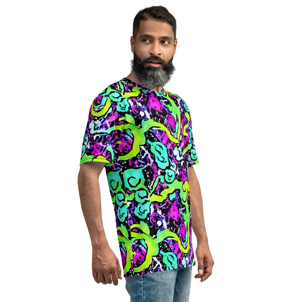 Psychedelic Stampede on Men's Crew Neck T-Shirt — Right