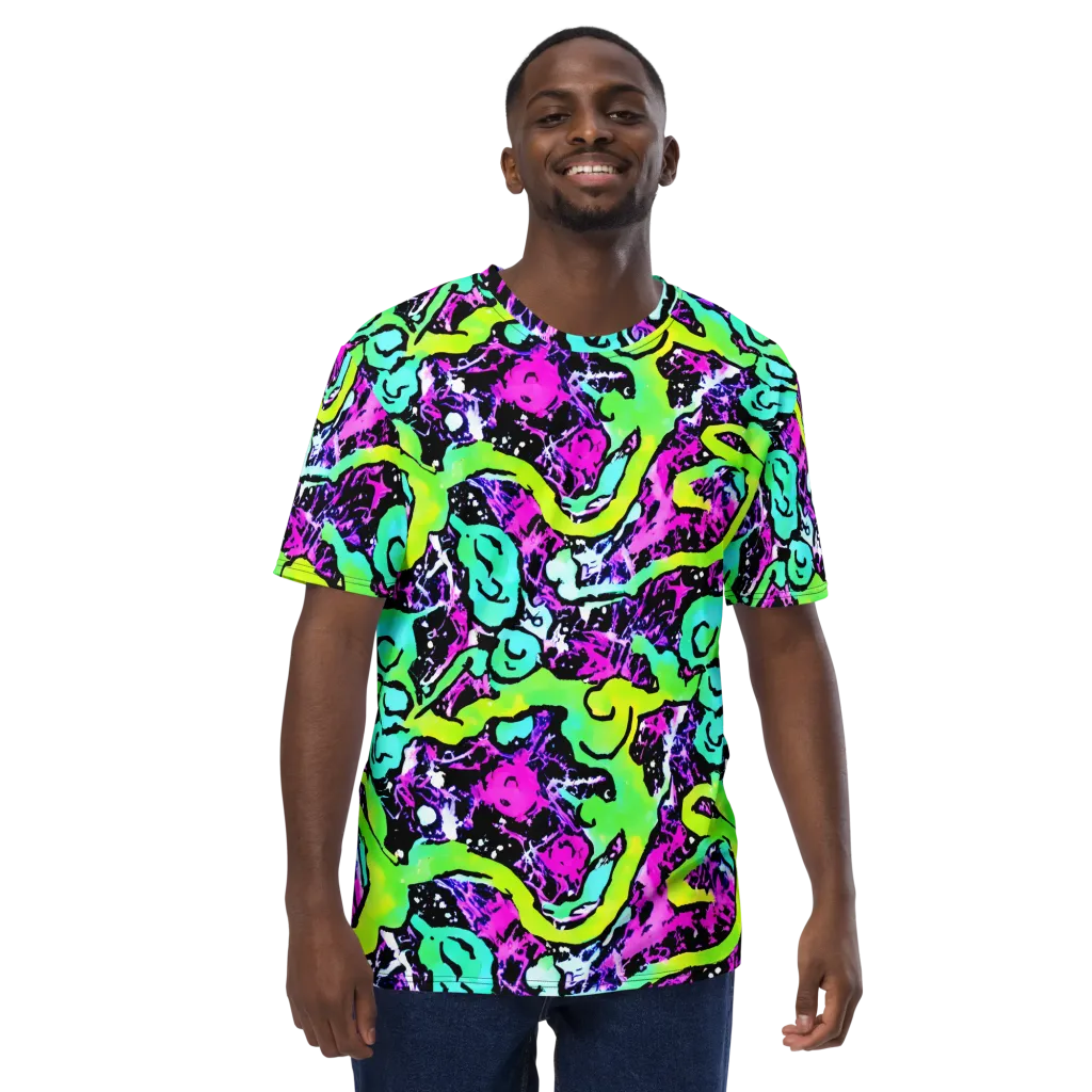 Psychedelic Stampede on Men's Crew Neck T-Shirt — Front