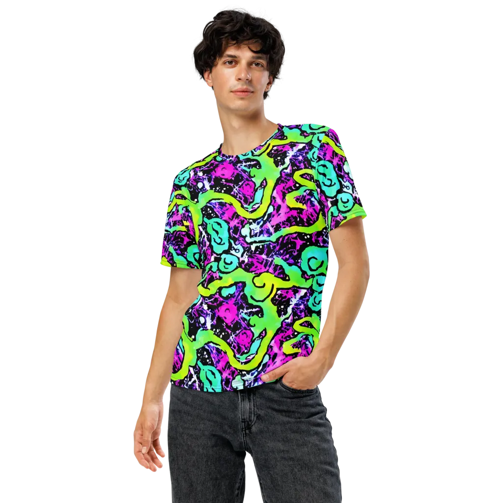Psychedelic Stampede on Men's Crew Neck T-Shirt — Front