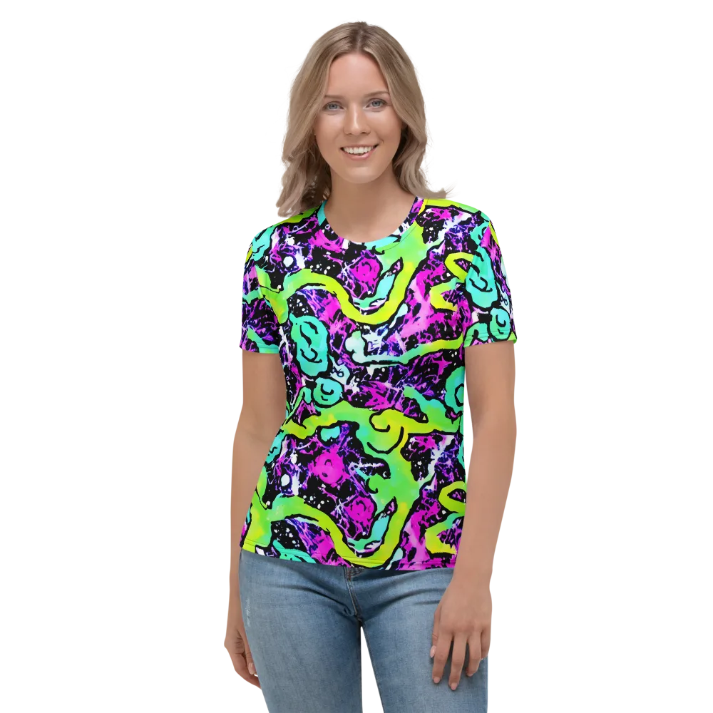 Psychedelic Stampede on Women's Crew Neck T-Shirt — Front