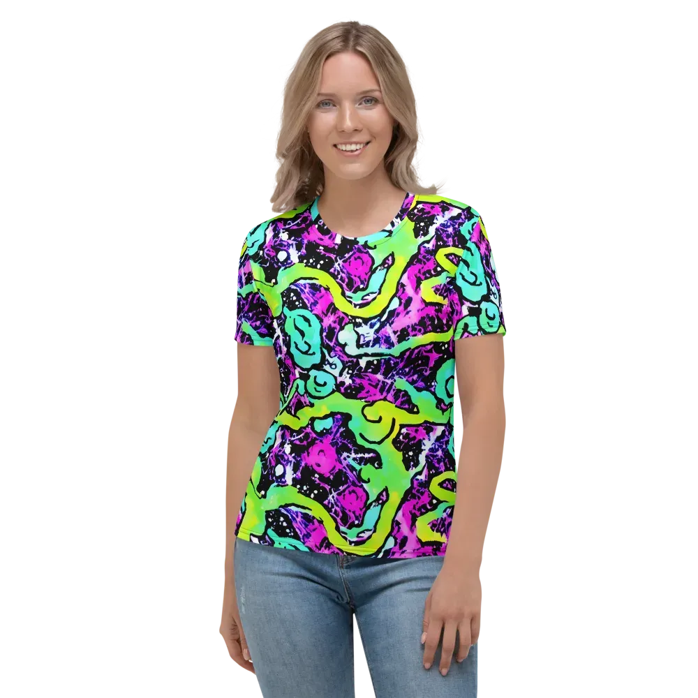 Psychedelic Stampede on Women's Crew Neck T-Shirt — Front