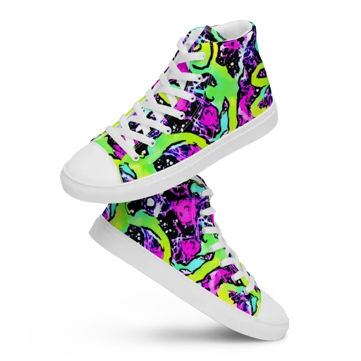 Psychedelic Stampede on a Women's High Top Canvas Shoes