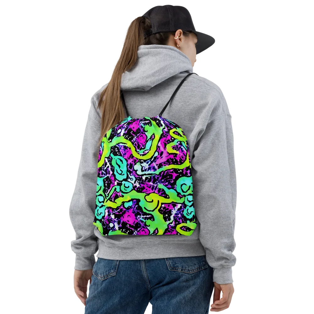 Psychedelic Stampede on Drawstring Bag — Front
