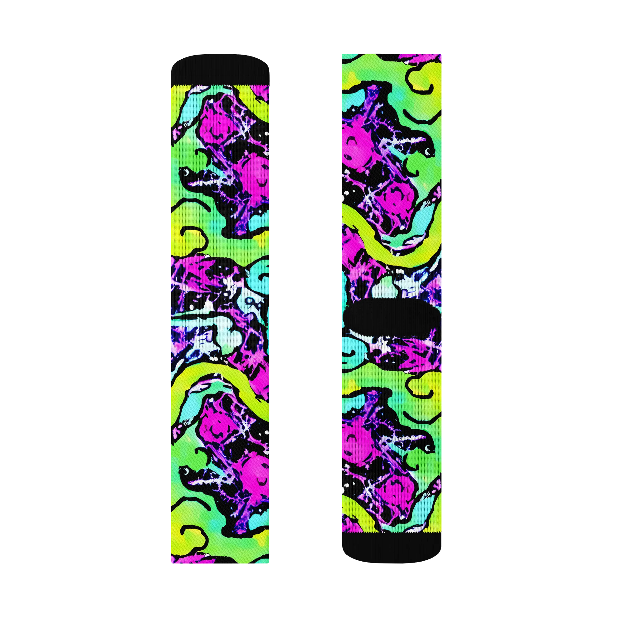 Psychedelic Stampede on Socks — Left Sock