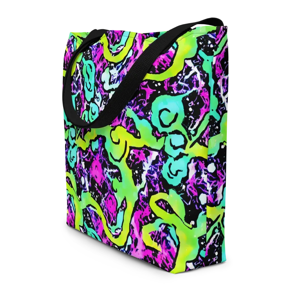 Psychedelic Stampede on Large Tote Bag W/ Pocket — Front