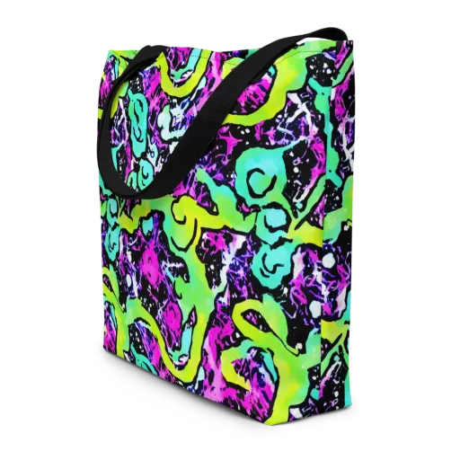 Psychedelic Stampede on a Large Tote Bag W/ Pocket