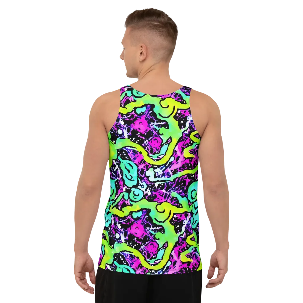 Psychedelic Stampede on Men's Tank Top — Back