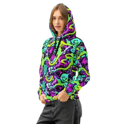 Psychedelic Stampede on a Cotton Hoodie