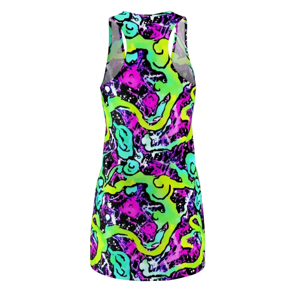 Psychedelic Stampede on Racerback Dress — Back