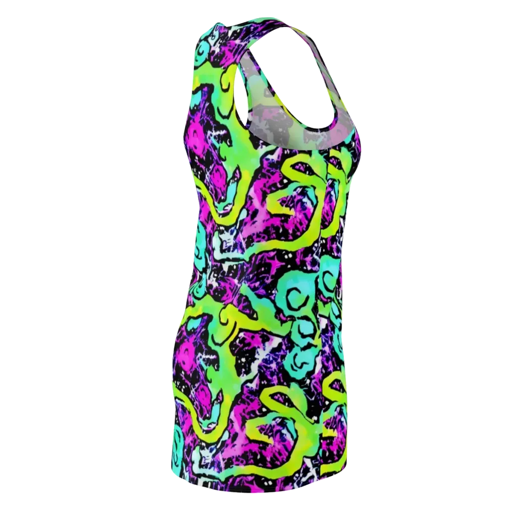 Psychedelic Stampede on Racerback Dress — Back Side