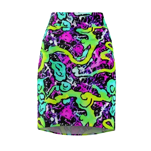 Psychedelic Stampede on a Pencil Skirt