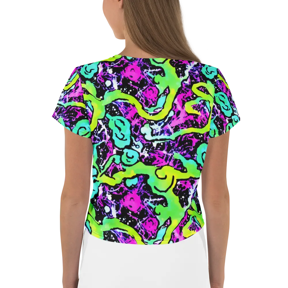 Psychedelic Stampede on Crop Tee — Back