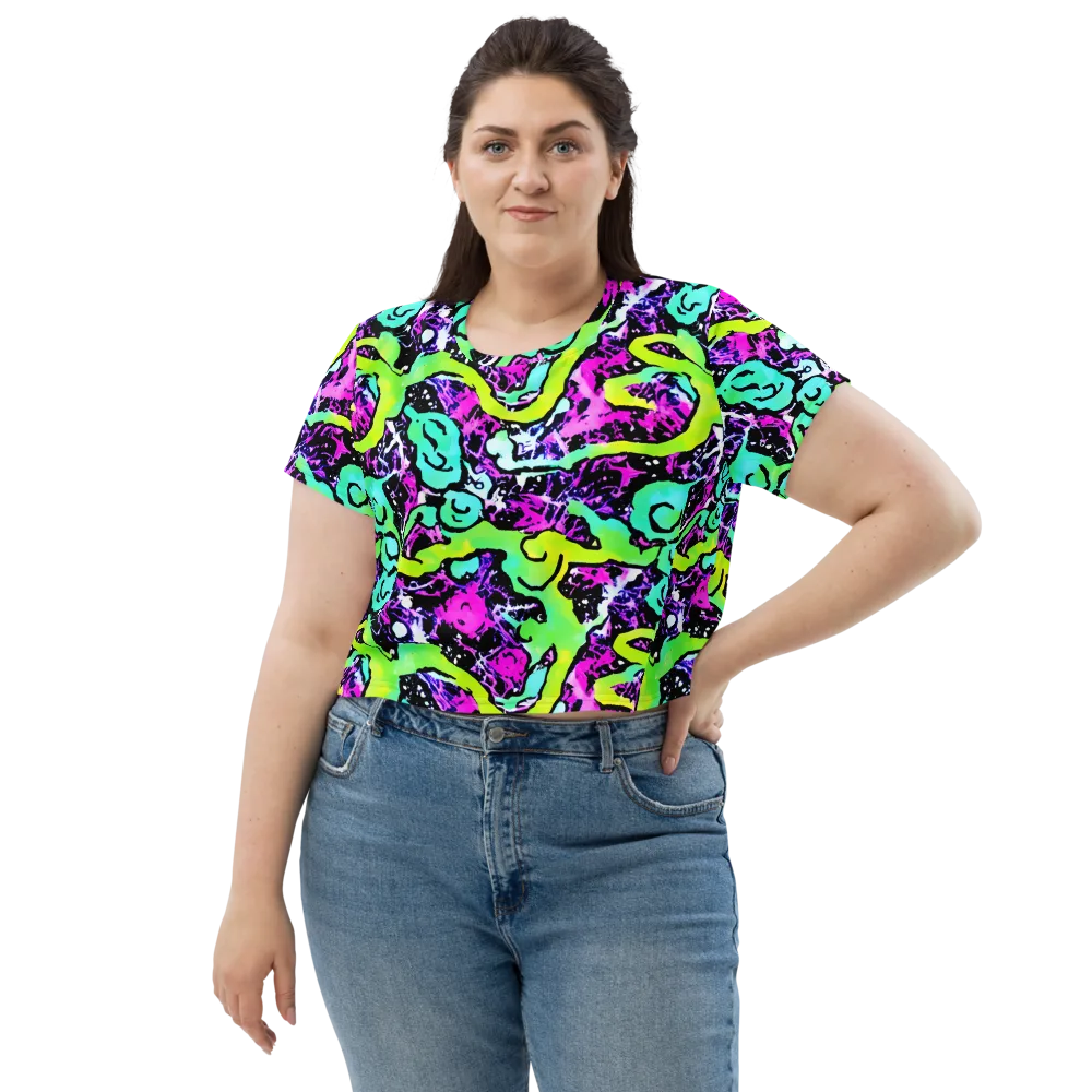 Psychedelic Stampede on Crop Tee — Front